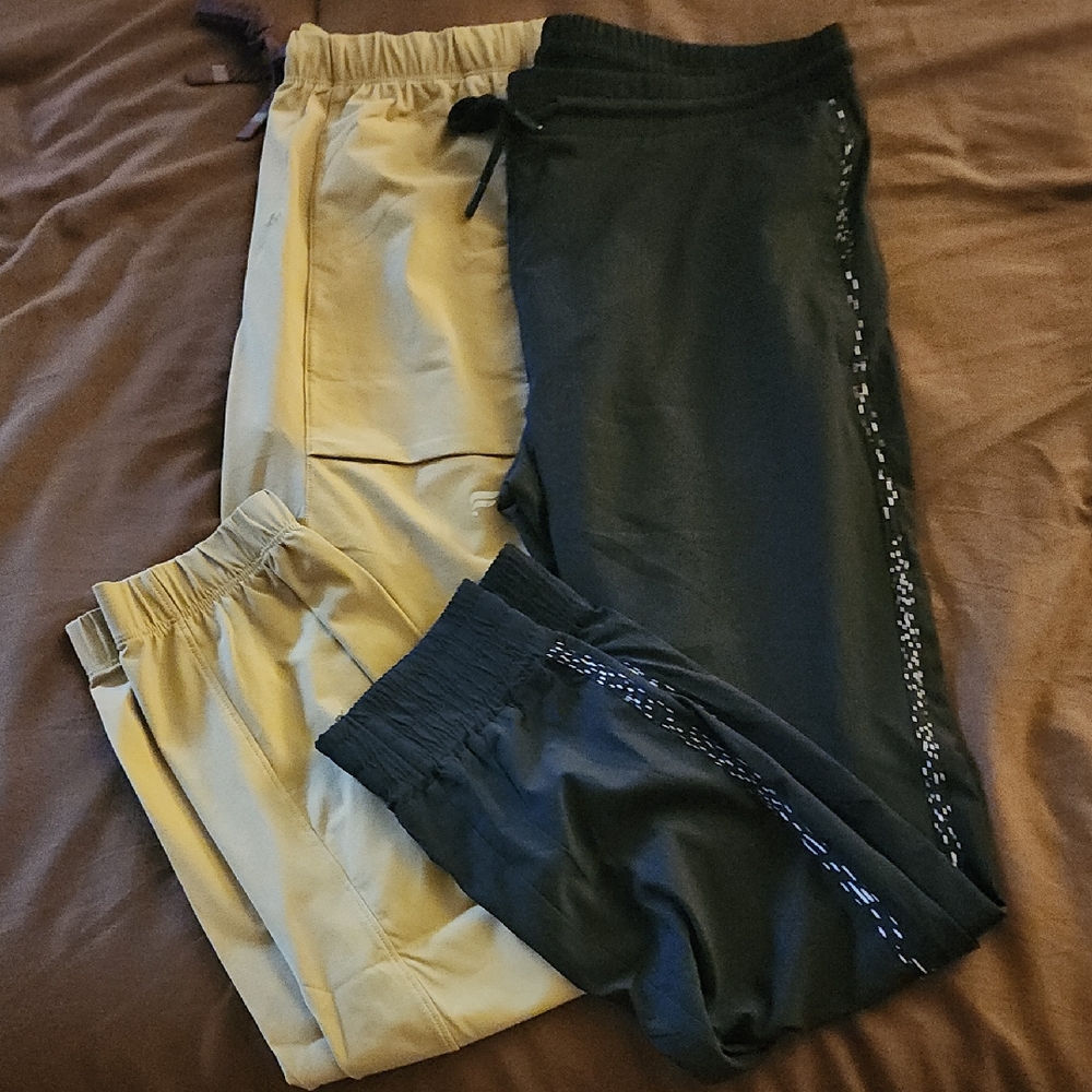 Fabletics Black and Tan Track Pants Set